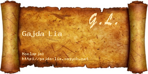 Gajda Lia névjegykártya